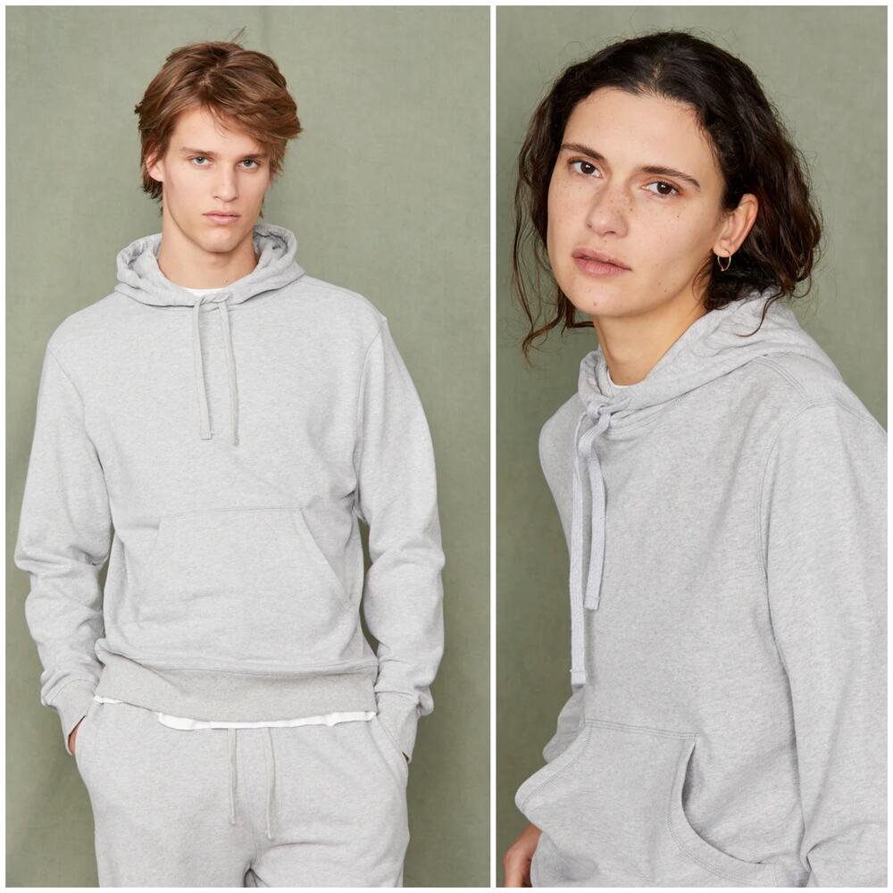 Officine Generale Daily Classics Organic Cotton Sweatshirt Heather Gray Large